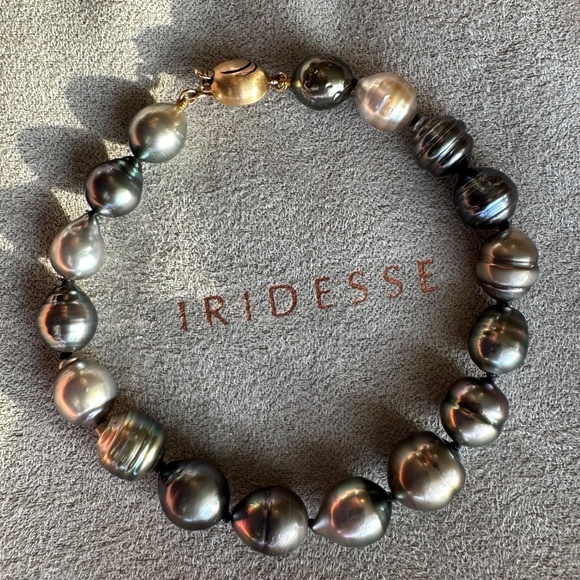 Designer Tiffany & Co IRIDESSE 14K Yellow Gold Tahitian Baroque Pearl Bracelet - Picture 2 of 15